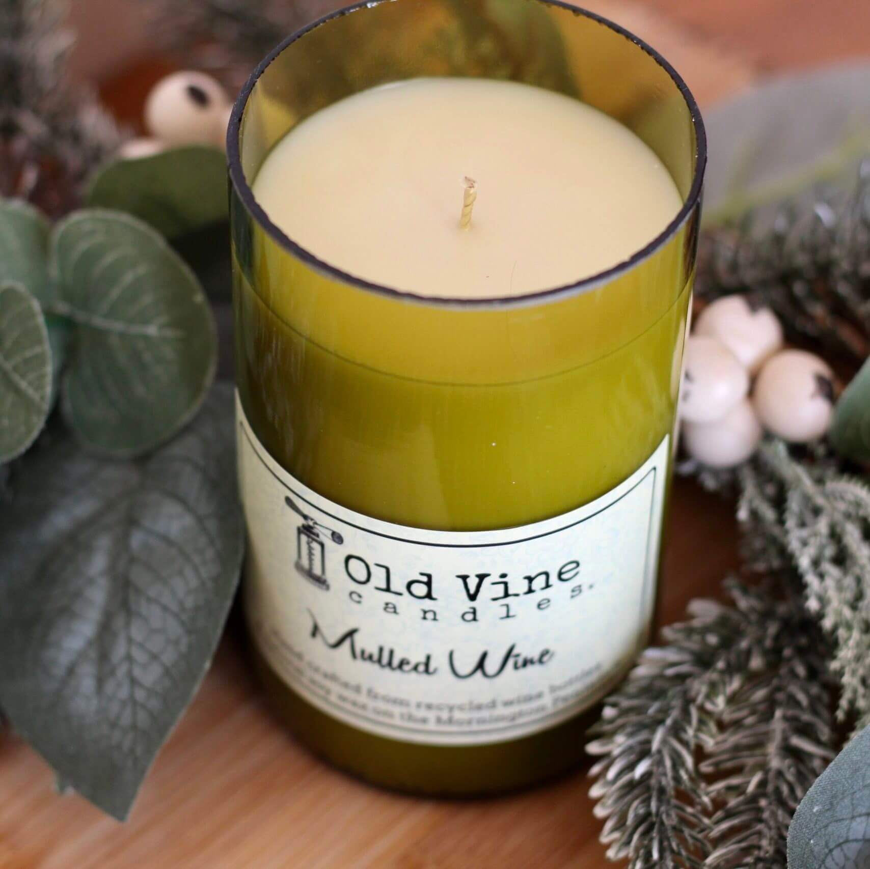 MULLED WINE Recycled Wine Bottle Candle Mt. Eliza Candle Works
